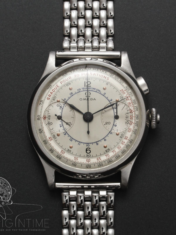 1936 Omega Ref CK 987 AF Cal 33.3 Pulsation Chronograph Stainless Steel